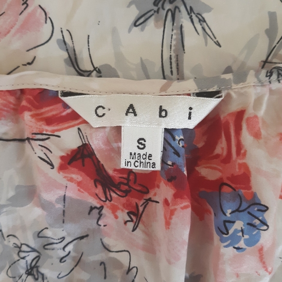 CAbi gypsy floral silk dolman sleeve blouse top sz small *C2 - Picture 6 of 8